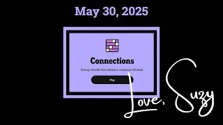 Connections for May 30, 2025: Group Words that Share a Common Thread