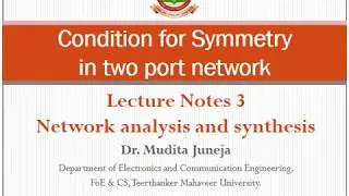 Condition for Symmetry in two port network