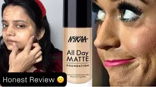 Nykaa All Day Matte foundation Honest Review 😕 Best Foundation for all skin type 😊