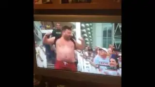 Big entrance fail - scouse lad falls down stairs on cruise ship