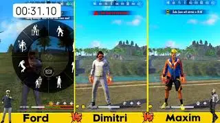 MAXIM VS DIMITRI VS FORD IN ZONE TEST FREE FIRE