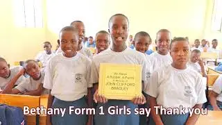 Bethany girls say 'Thank-you' for a generous donation