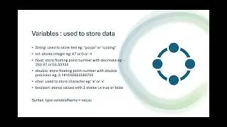 Java Variables