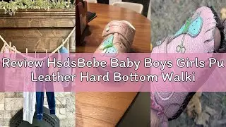 Review HsdsBebe Baby Boys Girls Pu Leather Hard Bottom Walking Sneakers Toddler Rubber Sole First Wa