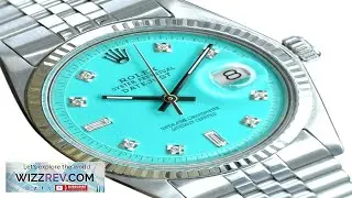 Rolex Datejust Unisex Watch Gold & SS Aqua Blue Diamond Dial Jubilee