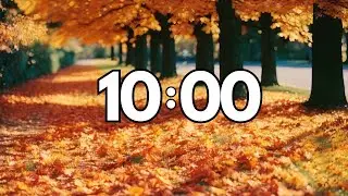 10 Minute Fall Countdown Timer With Calming Leaves Rustling Sounds - Animated