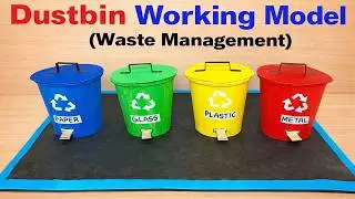 dustbin working model for science project exhibition using paper cups - diy - howtofunda