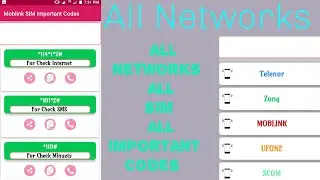 All important codes for all sims| Sare Network k sare important codes