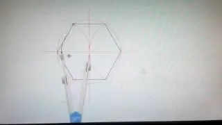 como dibujar la vista superior, de una tuerca hexagonal