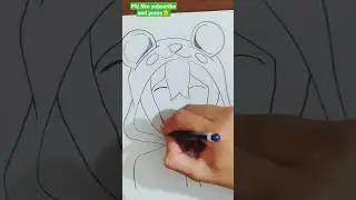 How to draw cute anime drawing😱😍||Satisfying Cre`ative art #anime #shorts