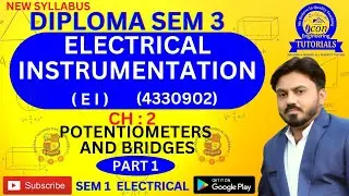 DIPLOMA SEM 3 ELECTRICAL INSTRUMENTATION (4330902) E I  || CH 2 | SEM 3 EI IMP FOR GTU | PART 1