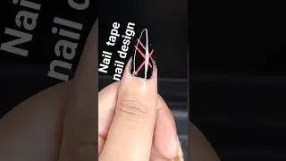 easy nail tape nail art at home 🏡💅#nails #nailart #nailtech #fallnails #diynails #shorts #ytshorts