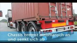 Schiebechassis 20 ft. Container mittig