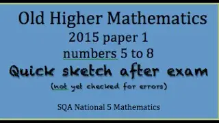 2015 old Higher Mathematics paper 1 nos. 5 to 8