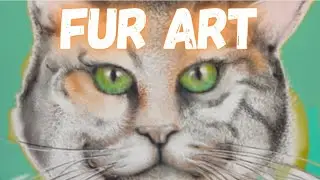 Drawing & Painting a fantasy cat with face stamps and fur brushes.