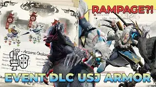 RAMPAGE DLC?! MHRise USJ Armor USJ - Shrine Showdown! USJ - Arzuros Onslaught! How to get USJ Armor