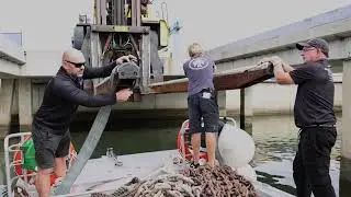 180ft Luxury Motor Superyacht | Anchor Removal via Barge