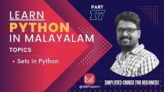Sets in Python | Operations with sets| Learn Python in Malayalam | Lecture 17