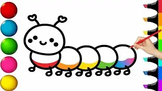 How To Draw and Color Caterpillar/ Drawing and Coloring Easy for Kids Drawing Videos