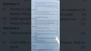icse class 7th Previous year question paper of Physics first term #exam#previoupapers #physics #icse