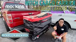 Mockins 2&rdquo; Hitch Mount Cargo Carrier 15 cu. ft. waterproof cargo bag & Ratchet Straps 500Lbs. Load