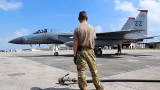 HOT Forward Arming And Refueling Point (FARP) USAF 18th Wing F-15 Eagles, Futenma Air Station, Japan