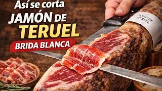 As&iacute; se corta un jam&oacute;n de Teruel de verdad 🐖 Brida blanca, 9 kg