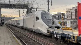 TGV M in Belgium for Test ! Luttre Station (4K) 23-01-26