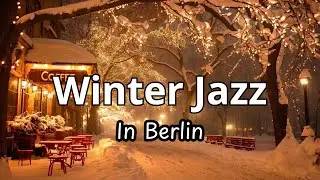 Berlin Outdoor Coffee Ambience ☕ Gentle Snowfall Outside Coffee Shop for a Peaceful Mood ✨