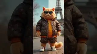ORANGE CAT MODELS FOR LOUIS VUITTON NEW LOOKBOOK #cat #louisvuitton #fashionlookbook #ai #catmodel