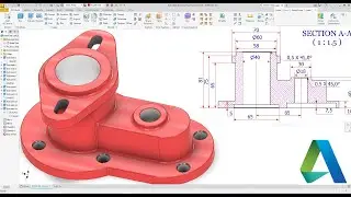 Autodesk Inventor Design Flanged  Bearing Block Exercise 164