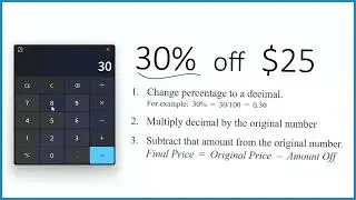 How to Find 30 Percent Off $25 Using a Calculator: Step by Step