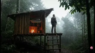 Surviving 30 Days Alone in the Rainforest | Ultimate Rainy Season Treehouse Build
