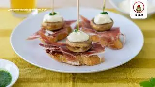 PINCHO de JAM&Oacute;N SERRANO y CHAMPI&Ntilde;&Oacute;N - PINTXOS VASCOS #104