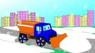 Let&rsquo;s color a winter service vehicle! Educative cartoon about vehicles