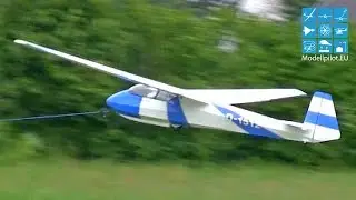 KA 7, LCF 2, PIPER J3 & L-60 BRIGADYR RC SCALE GLIDER TOWING F-SCHLEPP MULTIPLEX AIRSHOW 2015