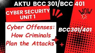 Cyber Offenses: How Criminals Plan the Attacks|Cyber Security|BCC_301/401|UNIT_1