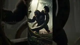 Perebutan Wilayah Kekuasaan Kingkong vs Ular Besar #shortvideo #kingkong #ularbesar #hutan #kampung