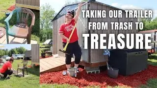 MOBILE HOME MAKEOVER TAKING OUR SINGLE WIDE FROM TRASH TO TREASURE! LANDSCAPING PROJECTS