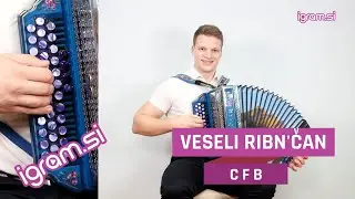 Celotna učna lekcija za skladbo VESELI RIBN'ČAN (C F B) | Diatonična harmonika