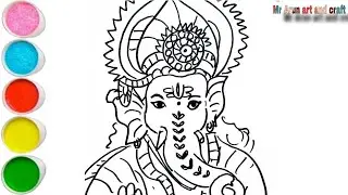🎨 Magical Coloring of Lord Ganesha | Easy Art for Kids & Beginners