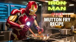 IRON MAN Whips Up Crazy Mutton Fry Recipe?|Iron Man cooks delicious Mutton Fry in Futuristic Kitchen