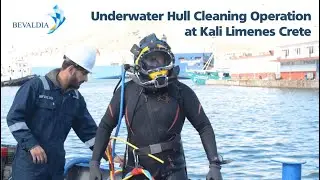 Underwater Hull Cleaning Operation at Kali Limenes Crete, Greece