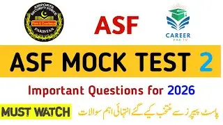ASF Written Test Preparation 2026 | ASF Mock test 2 | ASF Test Preparation 2026