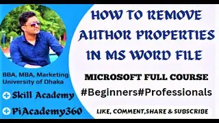 How to remove author from file  properties in word