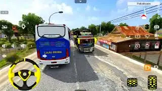 super high decker bus through narrow rural roads | best bus simulator game play