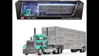Peterbilt 359 Day Cab and Wilson Silverstar Livestock Spread-Axle Trailer  1/64 Diecast Model