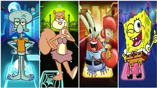 Squidward 🆚 Sandy cheeks 🆚 Mr karbs 🆚 SpongeBob EDM rush tiles hop