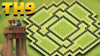 Town Hall 9 Best Farming Base New Update *BOMB TOWER* (TH9  Anti Giant, Valkyries) + Replays Proof