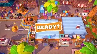 Overcooked! AYCE | Sun's Out, Bun's Out 1-5 Gameplay | 2 Players High Score: 2044